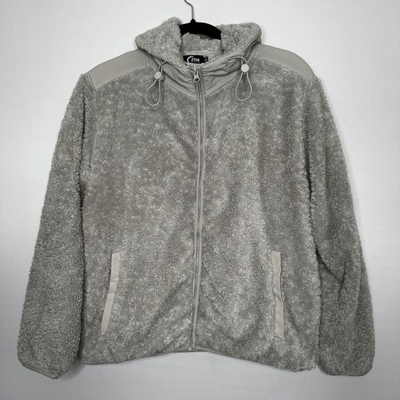 ZYIA Storm‎ Sherpa Block Zipper Jacket Oversized Full Zip Gray Women’s Size XS - Picture 1 of 7